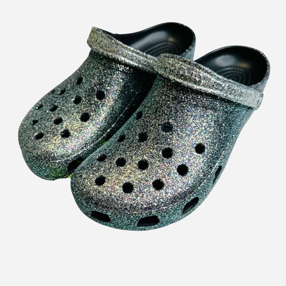 Crocs Classic Glitter Clog Men's Sz 13 Aqua Teal Purple Merman Mermaidcore NEW - Picture 1 of 9